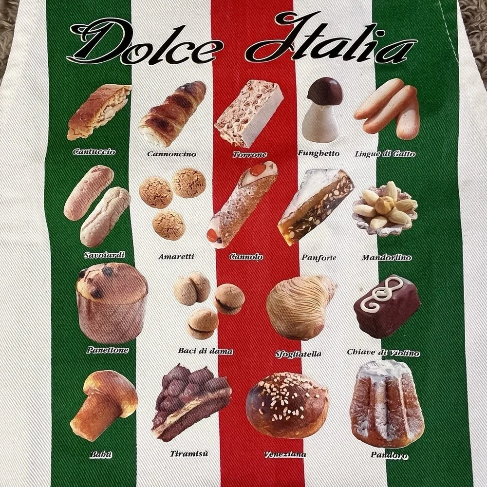 Dolce Italia Florence Bar Apron Red White Green Flag of Italy Striped Sweets